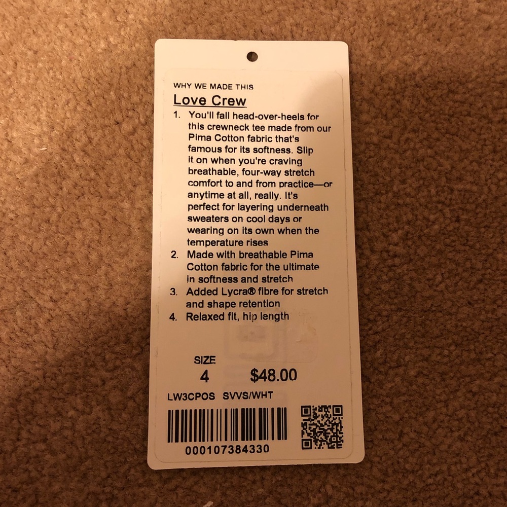NWT Lululemon Love Crew - Gray and white striped - Picture 6 of 6